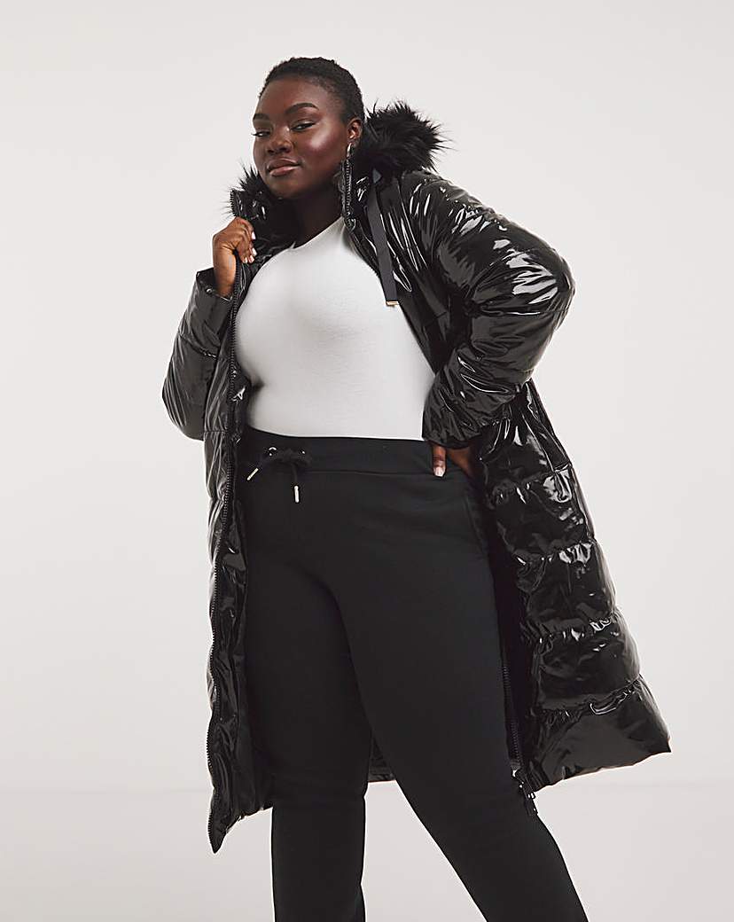 Longline High Shine Puffer Coat