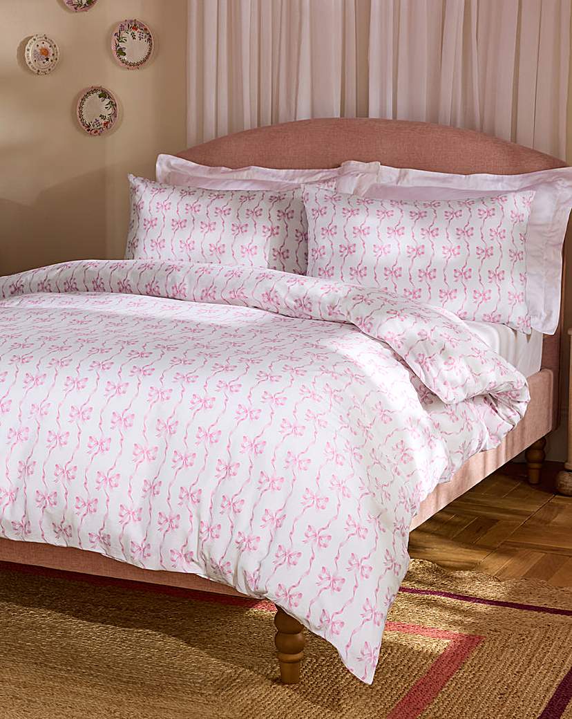 CK Ribbon And Bows Duvet Set WHT/PNK