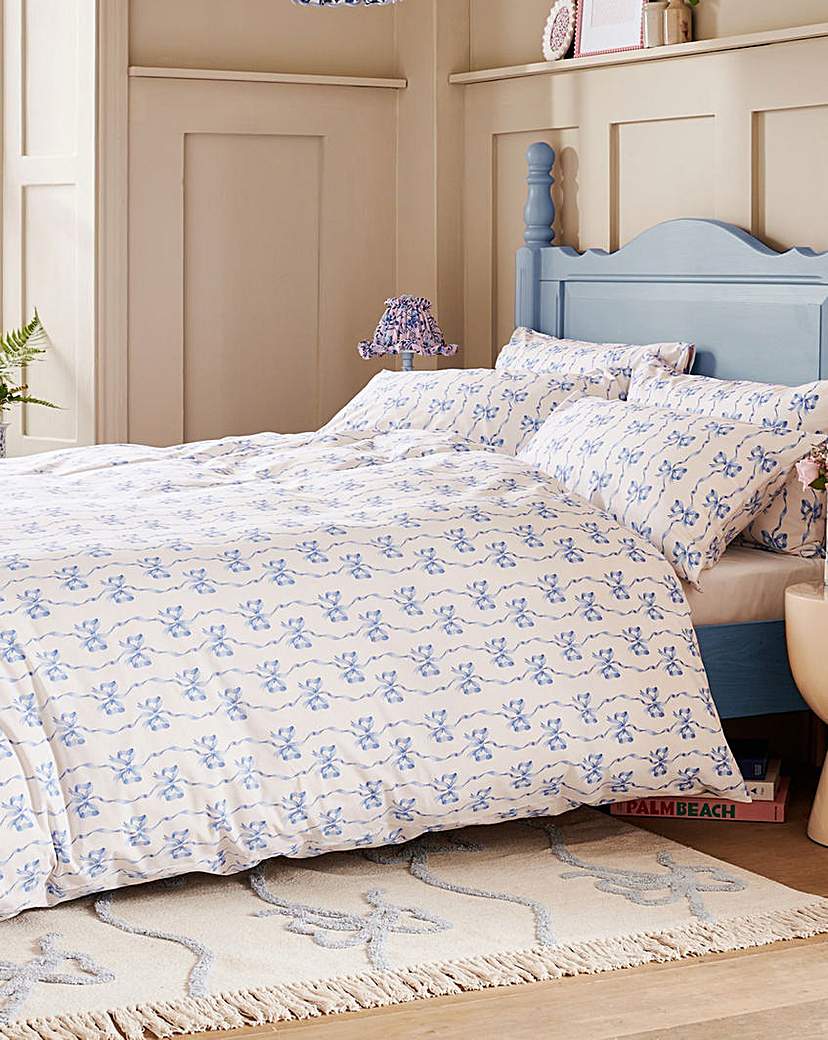 CK Ribbon And Bows Duvet Set WHT/BLU