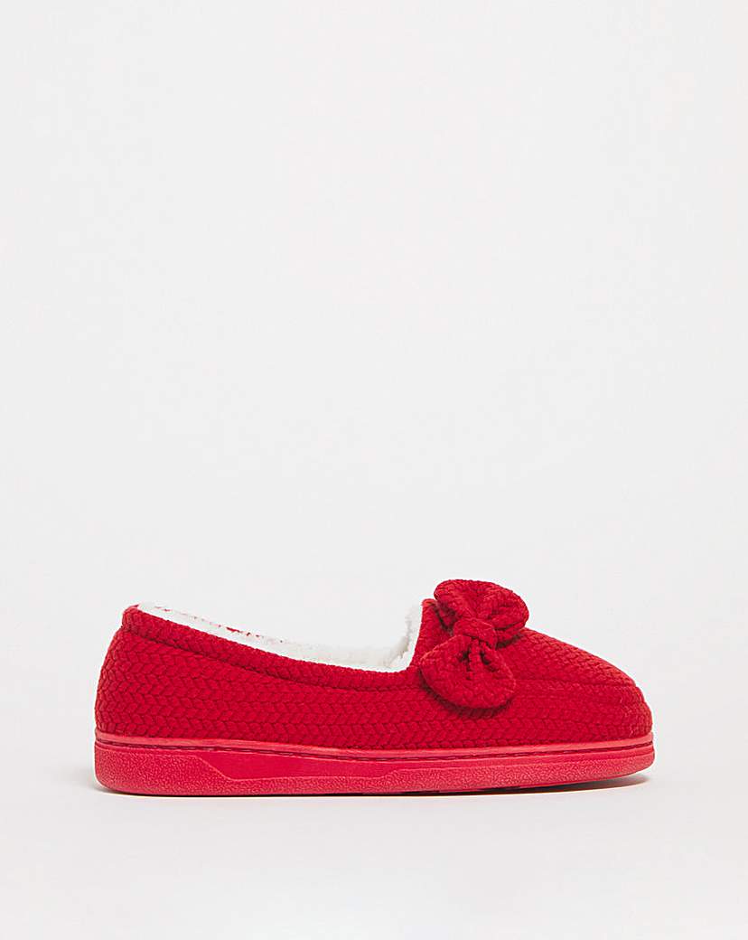 Suki Soft Warm Lined Bow Slippers E Fit