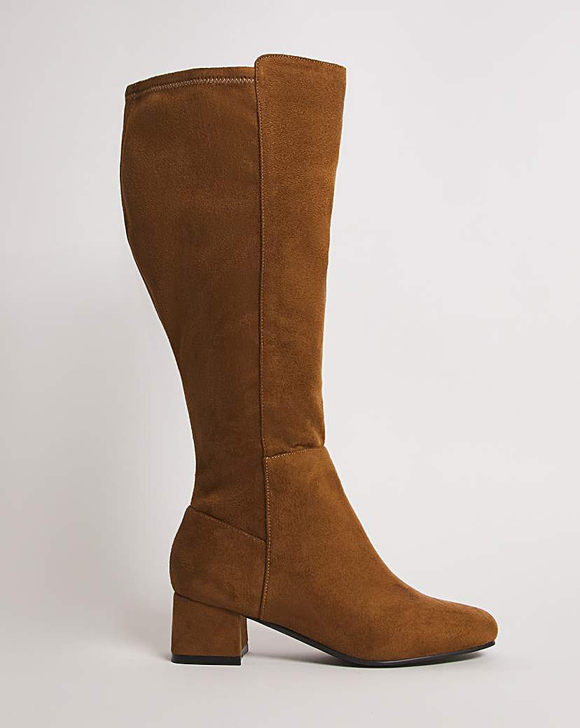 Block Heel High Leg Boot EEE Curvy
