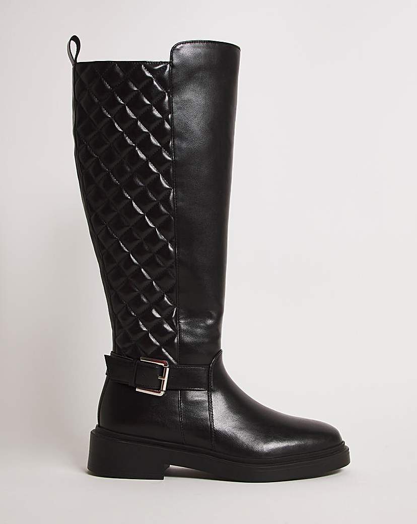 Quilted High Leg Boot EEE Curvy