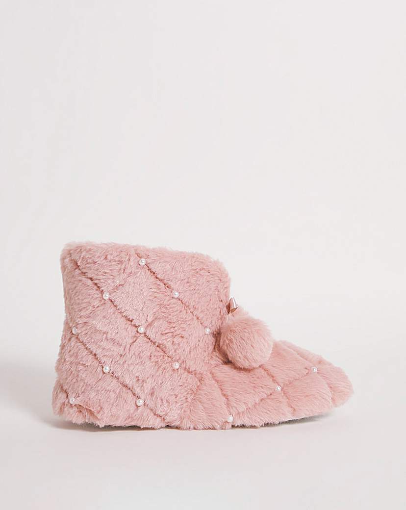 Cosy Pom Slipper Boots EEE Fit