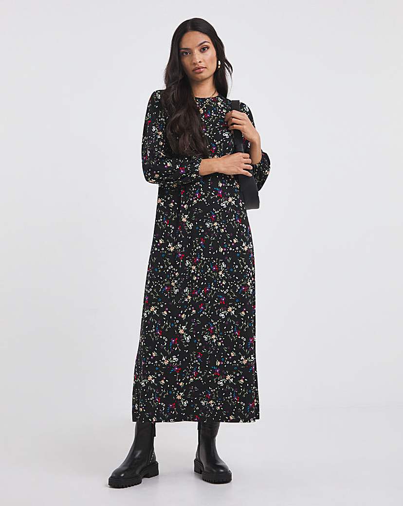 Soft Touch Midi Jersey A-Line Dress