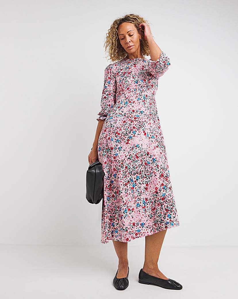 Midi Dress With Elastic Waist JD Williams