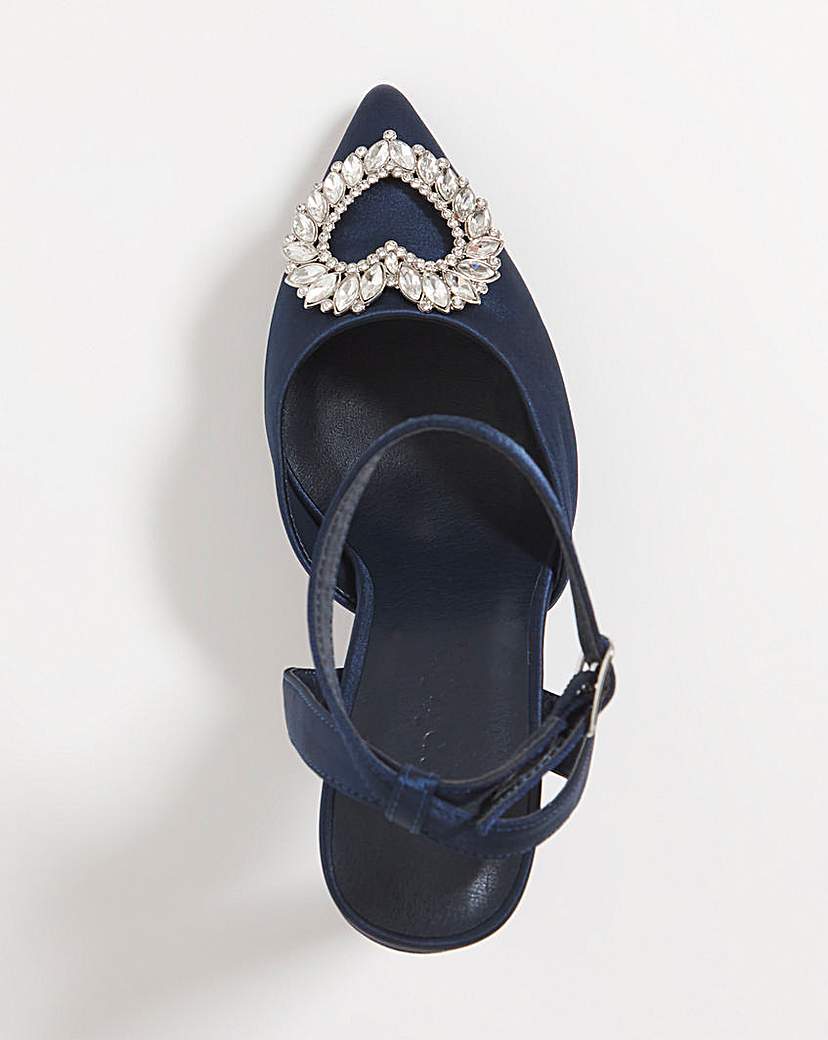 Heart Trim Heeled Shoes Ex Wide