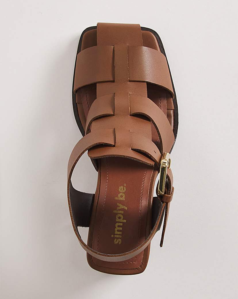 Fisherman Block Heeled Shoes Ex Wide