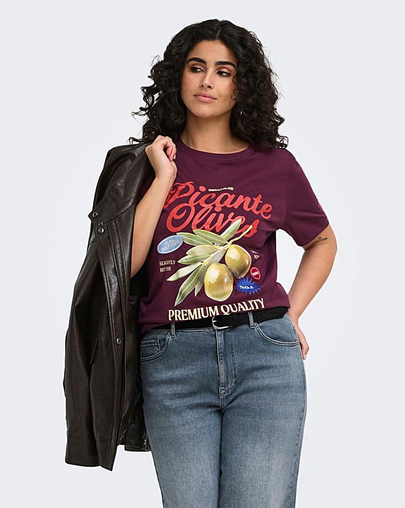 ONLY OLIVE PRINTED T-SHIRT