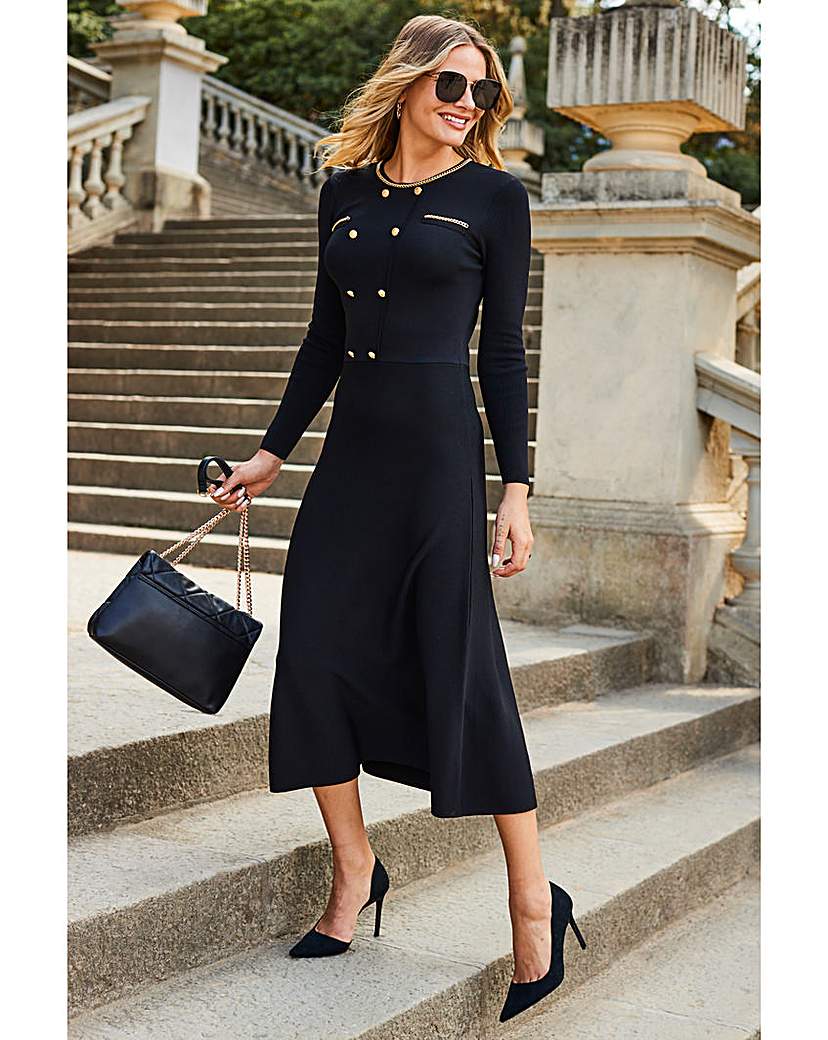 Sosandar Button And Chain Dress