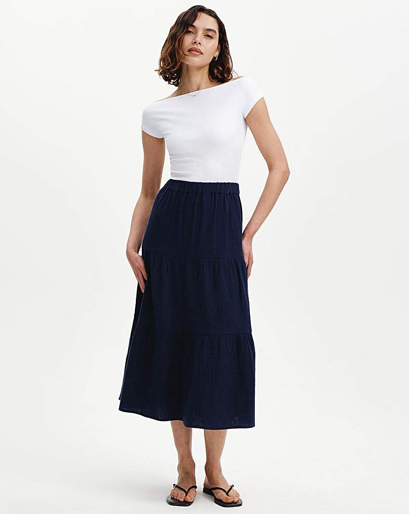 Finery London Navy Vanessa Skirt - Size 14