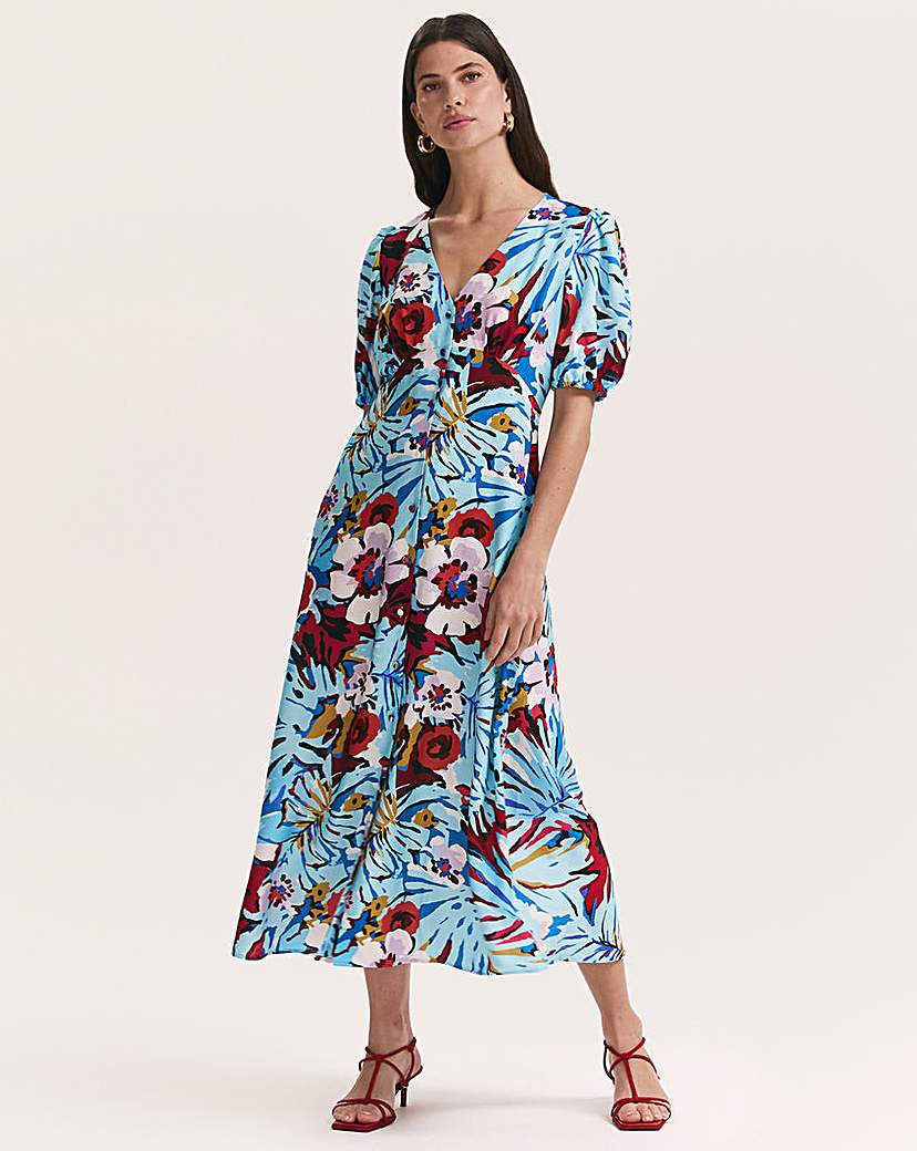 Finery London Women's Blue Floral Sarah Dress Size 16