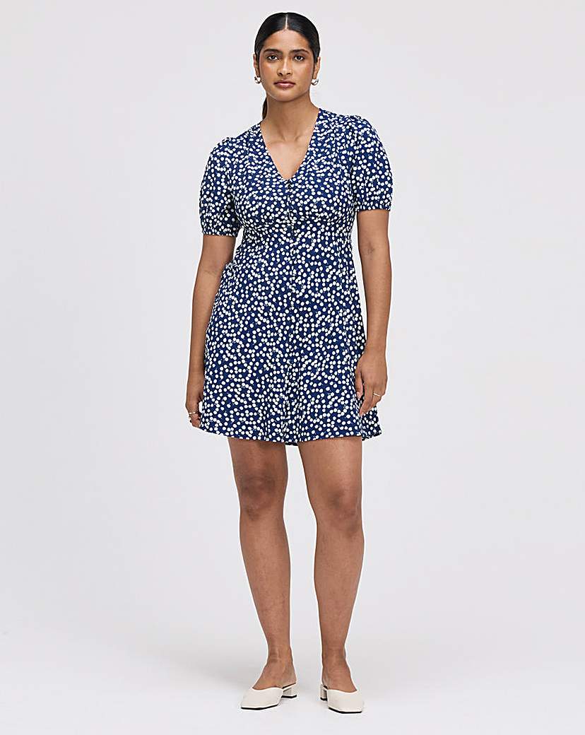 Finery London Women's Navy Print Ensley Dress Size 20