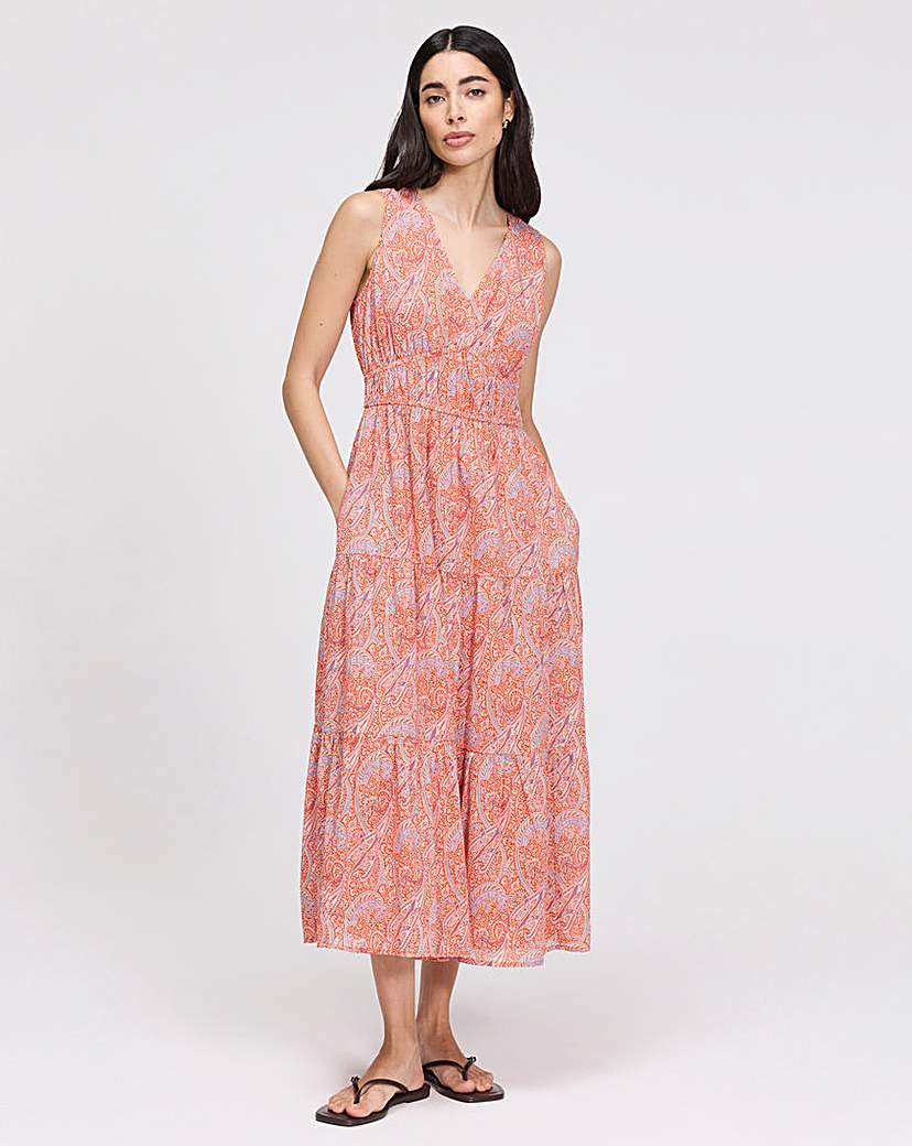 Finery London Women's Orange Print Shannon Dress Size 14