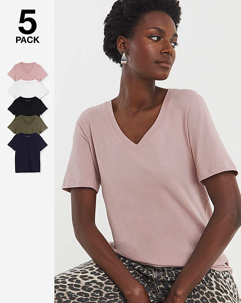 5 Pack The V Neck Short Sleeve T-Shirt