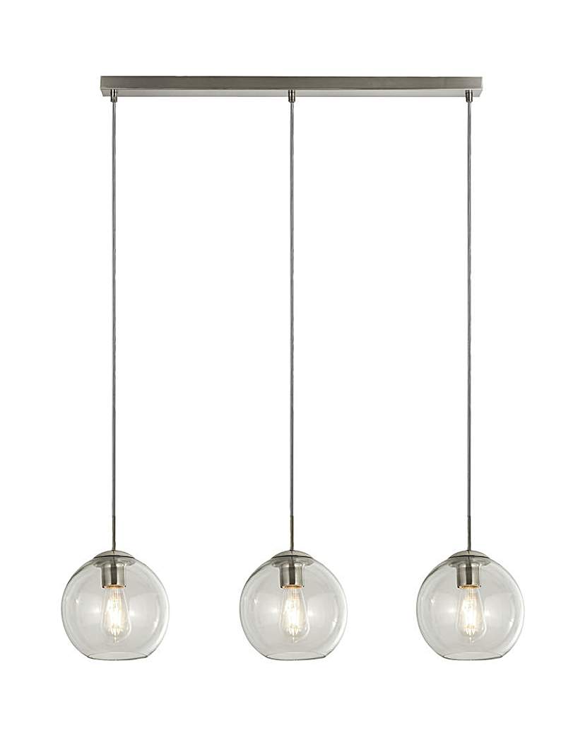 Chrome and Clear Glass Ceiling Pendant