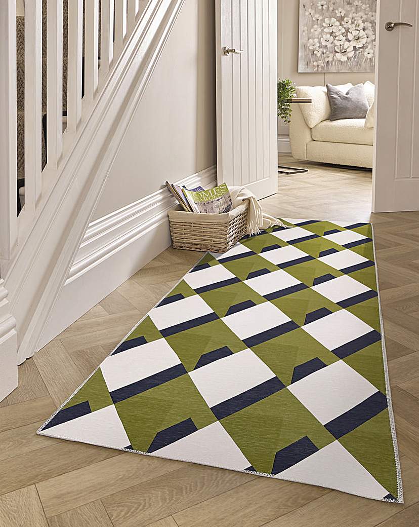 Kyoto Washable EasyCare Runner CreamGreen Origins Size …