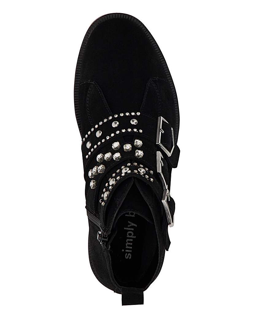 Ruth Suede Studded Boots Wide Fit