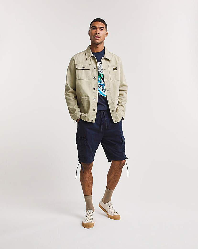 Fully Elasticated Twill Cargo Shorts