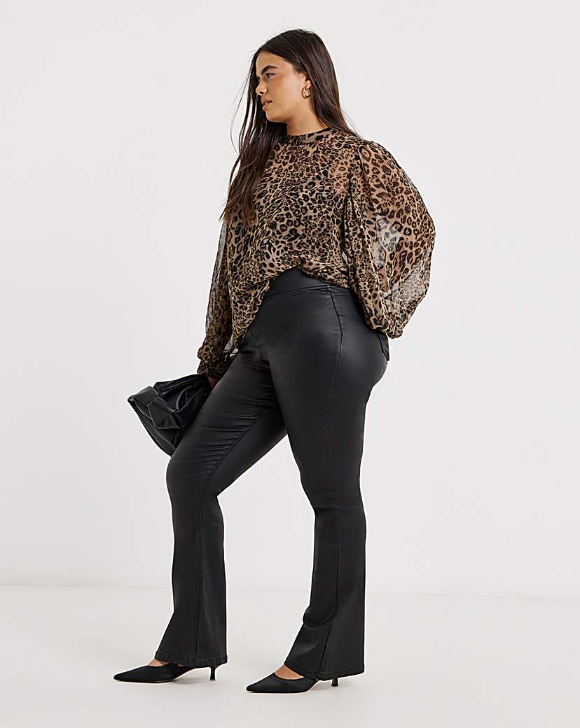 New In - Black Coated Flare Jeggings