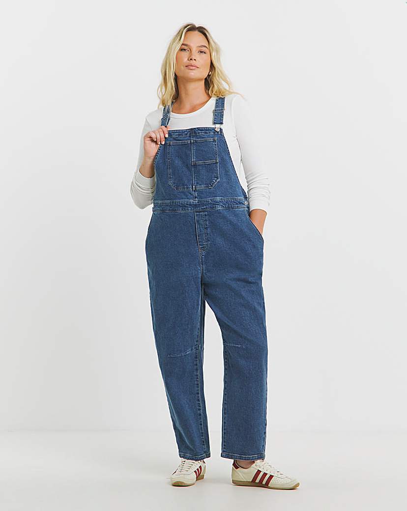 New In - SBE Mid Wash Barrel Leg Dungaree