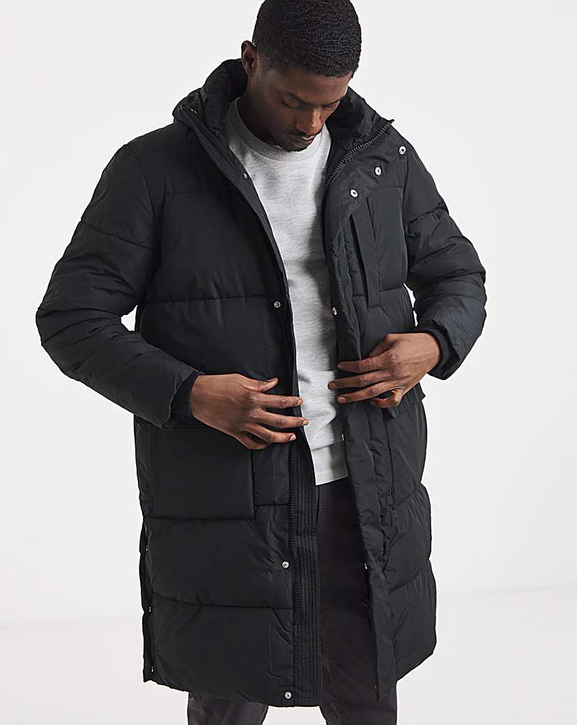 Black Longline Padded Coat