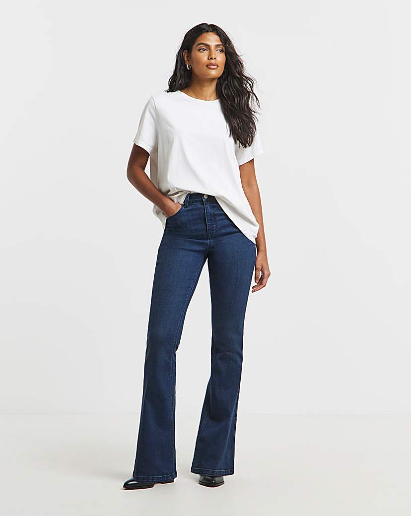 Super Stretch Indigo Flared Jeans