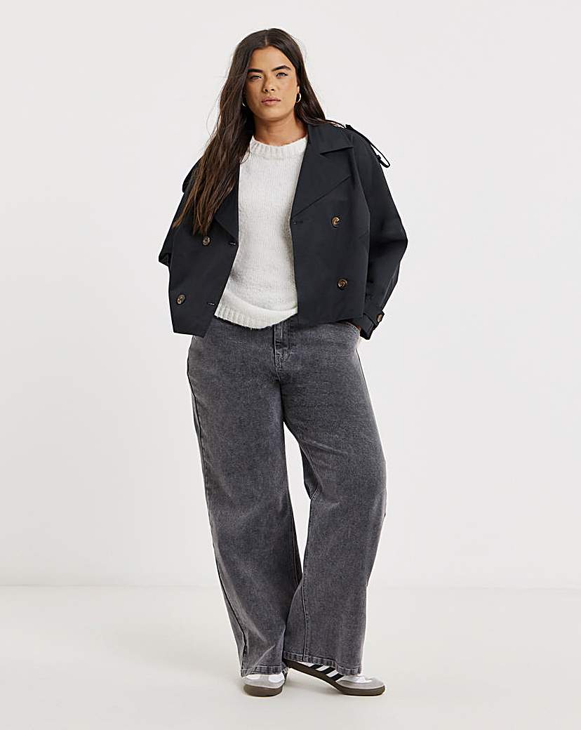 New In - Dark Grey Wide Leg Jeans