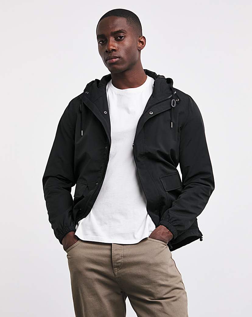 Hooded Black Lightweight Jacket