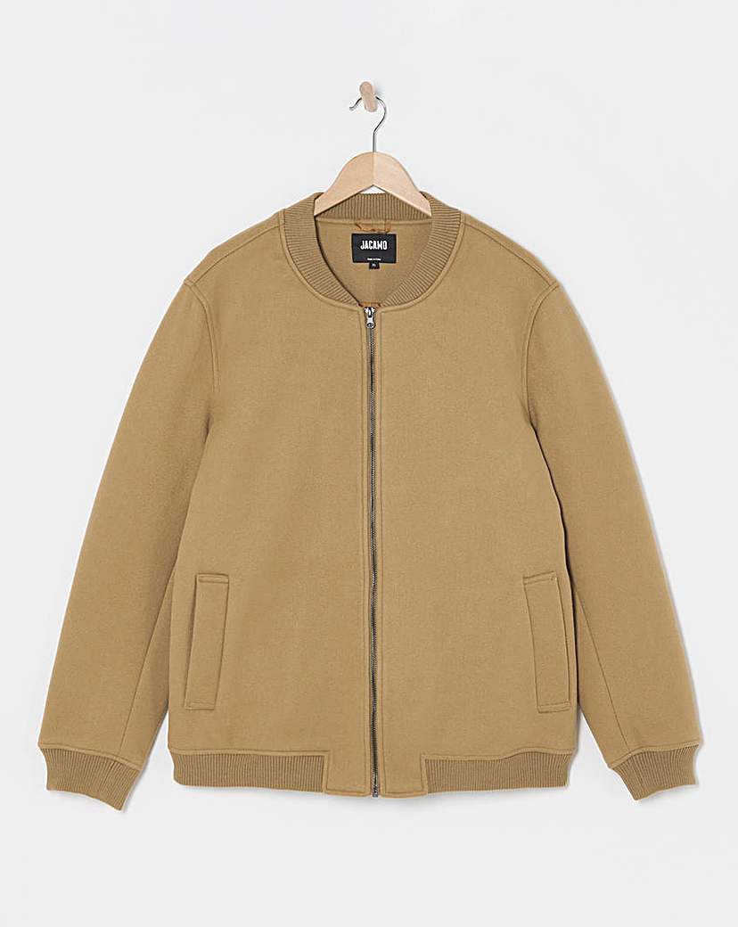 Faux Wool Bomber Jacket