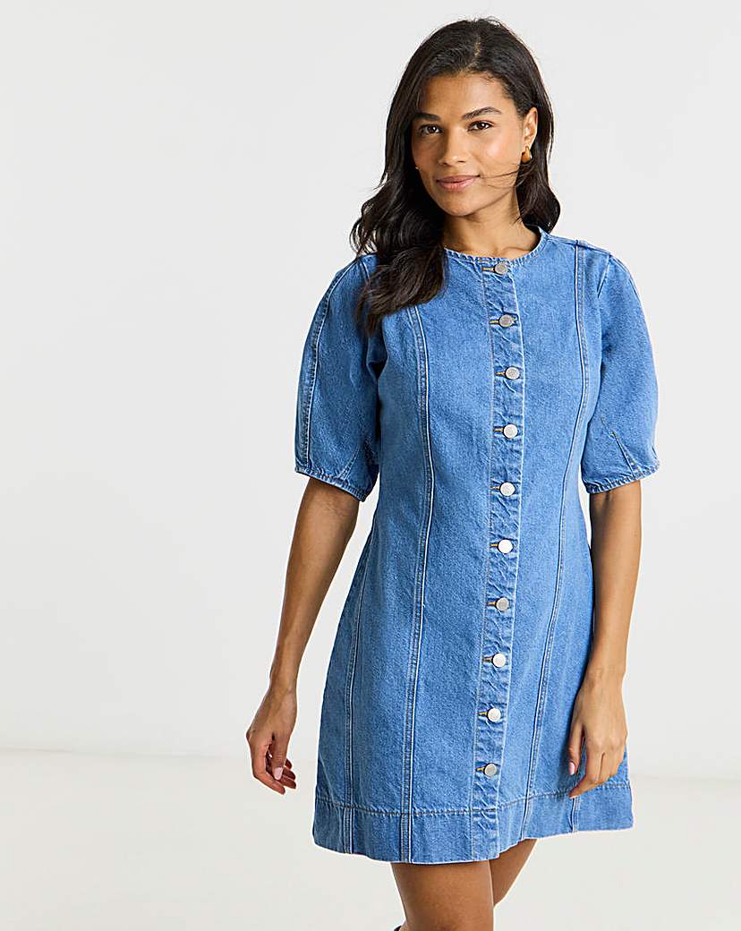 Simply Be Light Blue Cinched Mini Dress | JD Williams