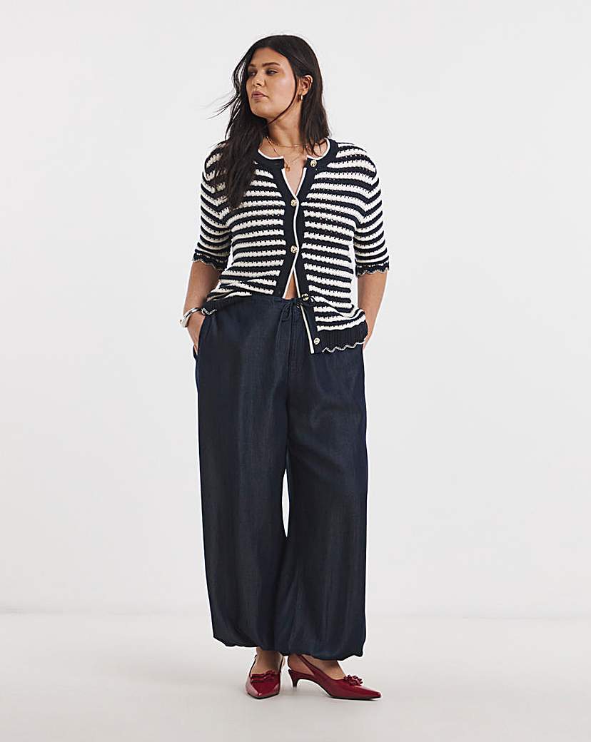 Indigo Lyocell Denim Balloon Jeans