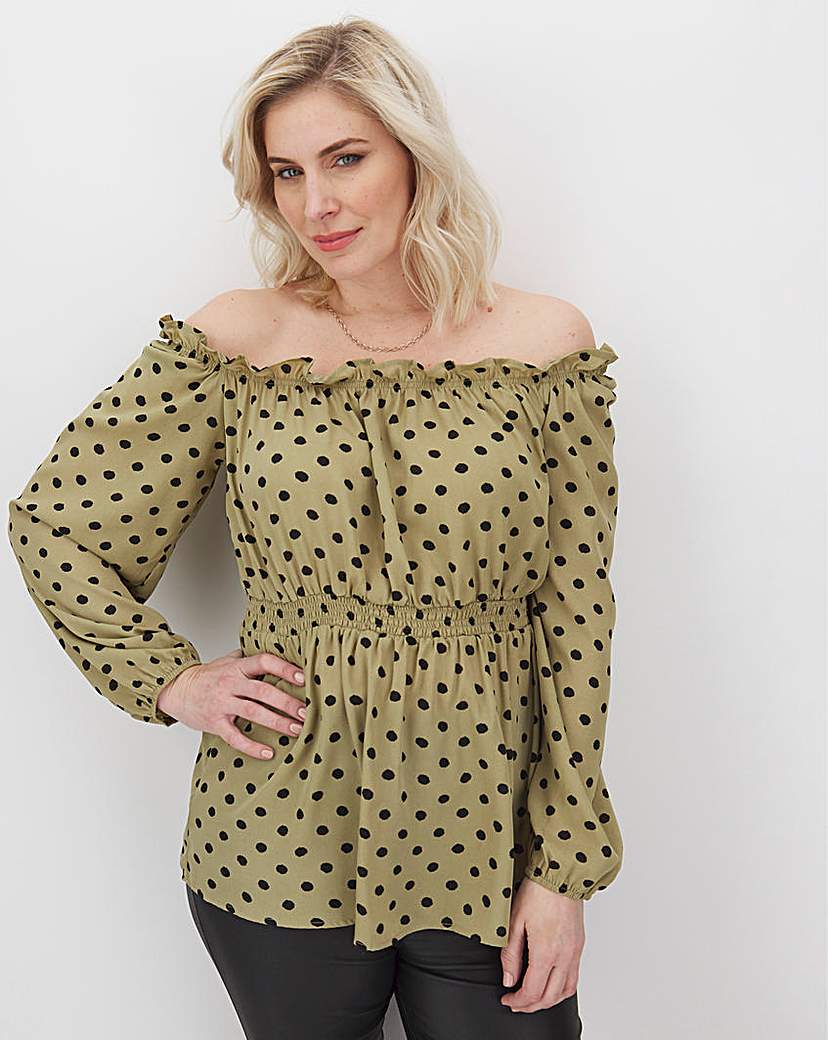 Image of AX Paris Spot Bardot Top