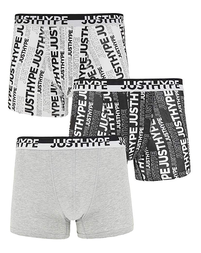 Image of Hype 3 Pack Multi Logo Boxer Shorts