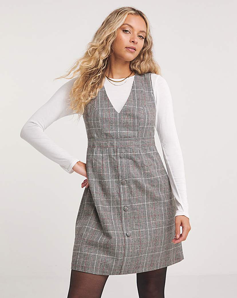 Grey clearance check pinafore