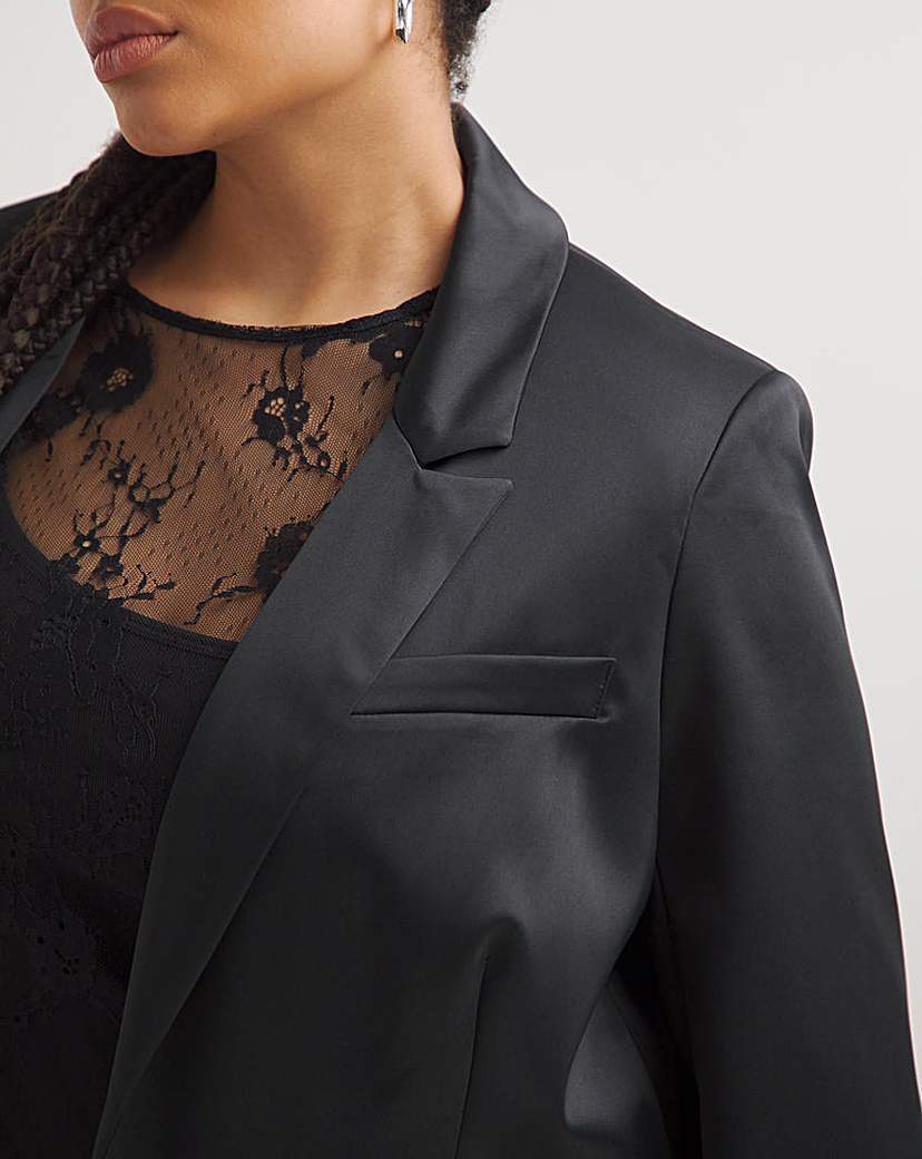 Heavy Satin Single Breasted Blazer