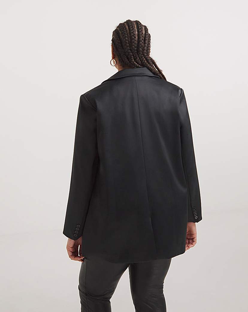 Heavy Satin Single Breasted Blazer