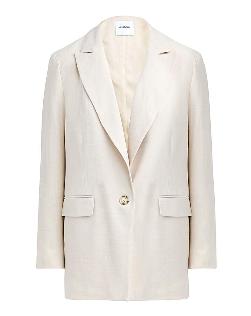 Simply Be Linen Single Breasted Blazer