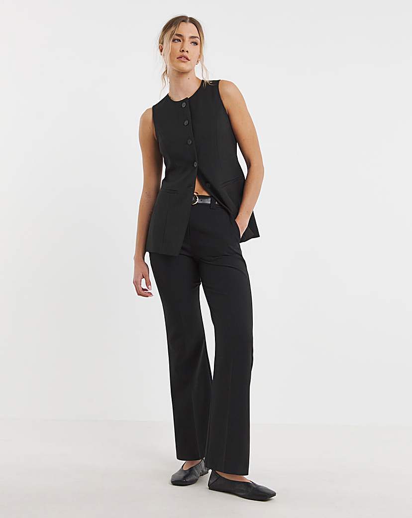 Black Bootcut Workwear Trousers