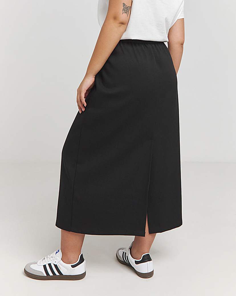 Black Tailored Maxi Skirt