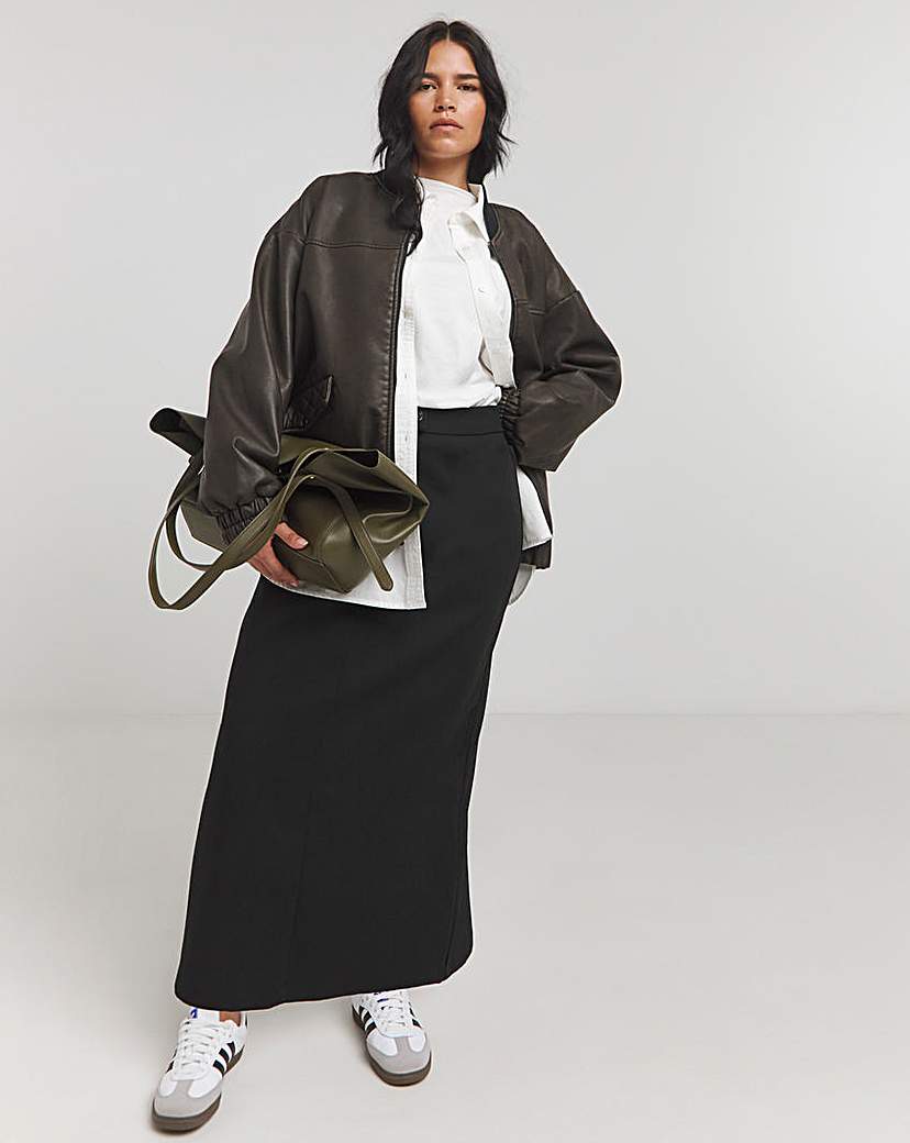 Black Tailored Maxi Skirt