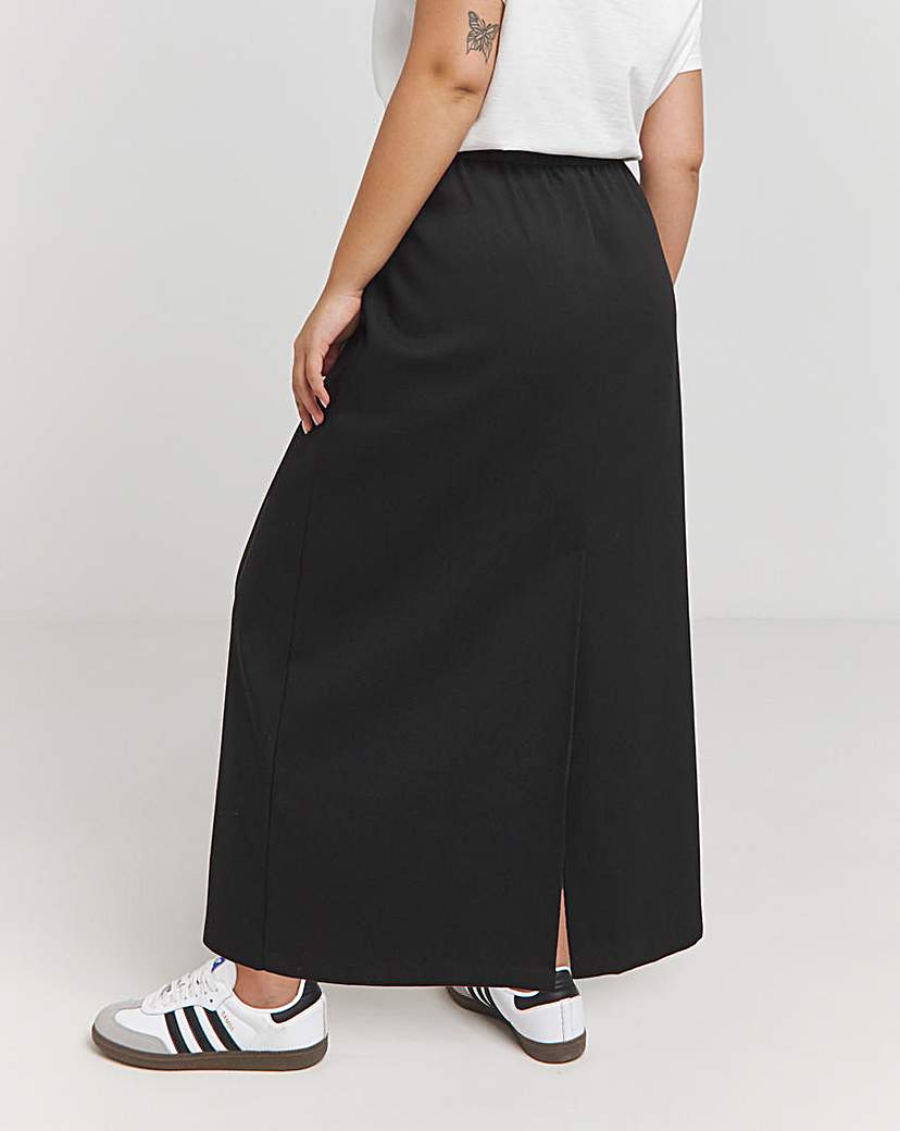 Black Tailored Maxi Skirt