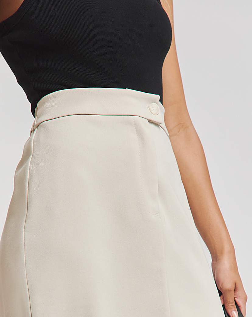 Neutral Tailored Maxi Skirt