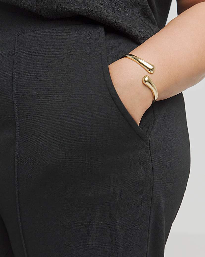 Black Ponte Wide Leg Trousers
