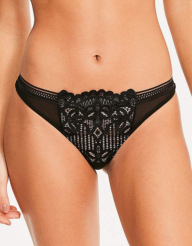 Image of Figleaves Harper Geometric Lace Thong