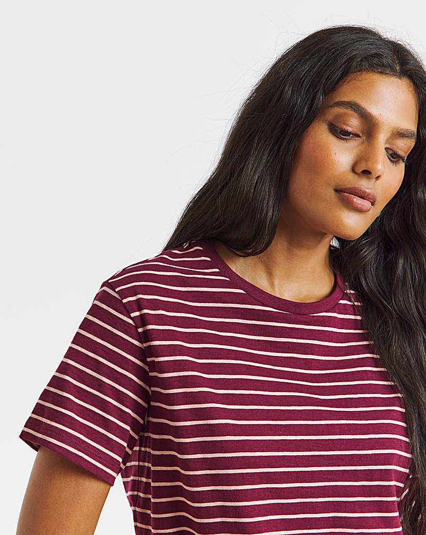 New In - Stripe Slub Crew Neck T-Shirt