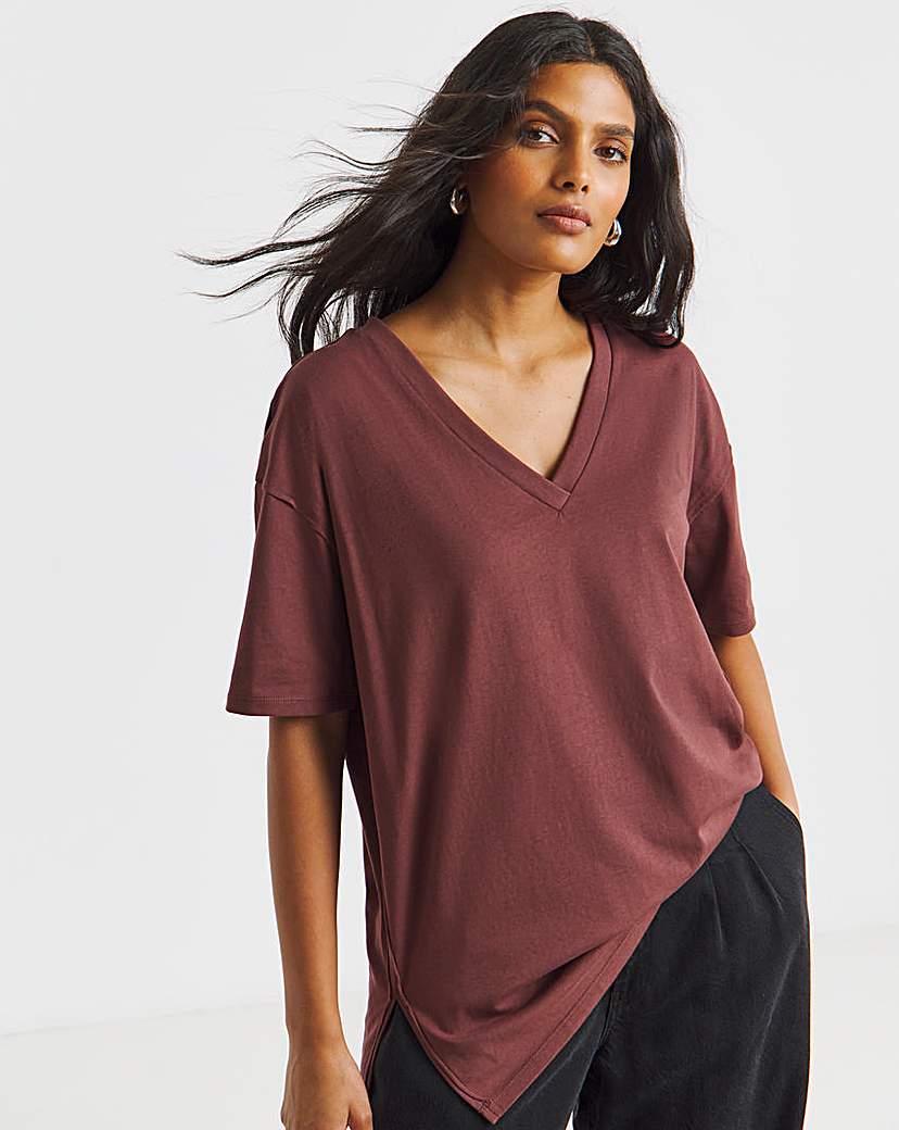 New In - Oversized Slouchy V Neck T-Shirt