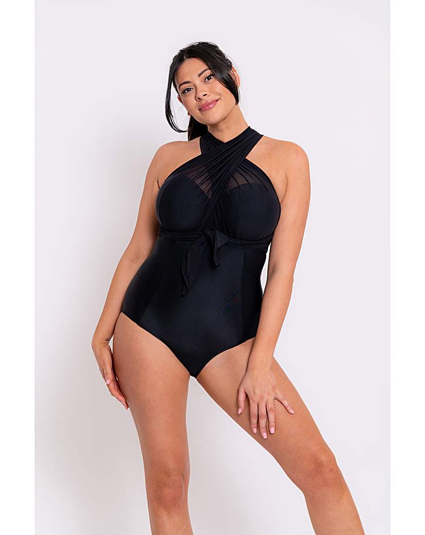Curvy kate wrapsody black bandeau swimsuit sales