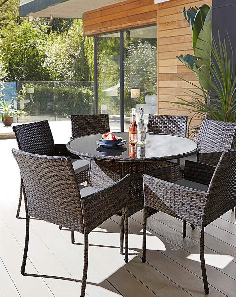 Cadiz 6 Seater Circular Dining Set