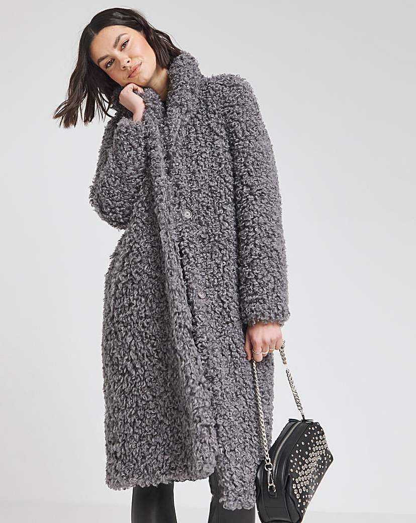 Charcoal Grey Teddy Coat