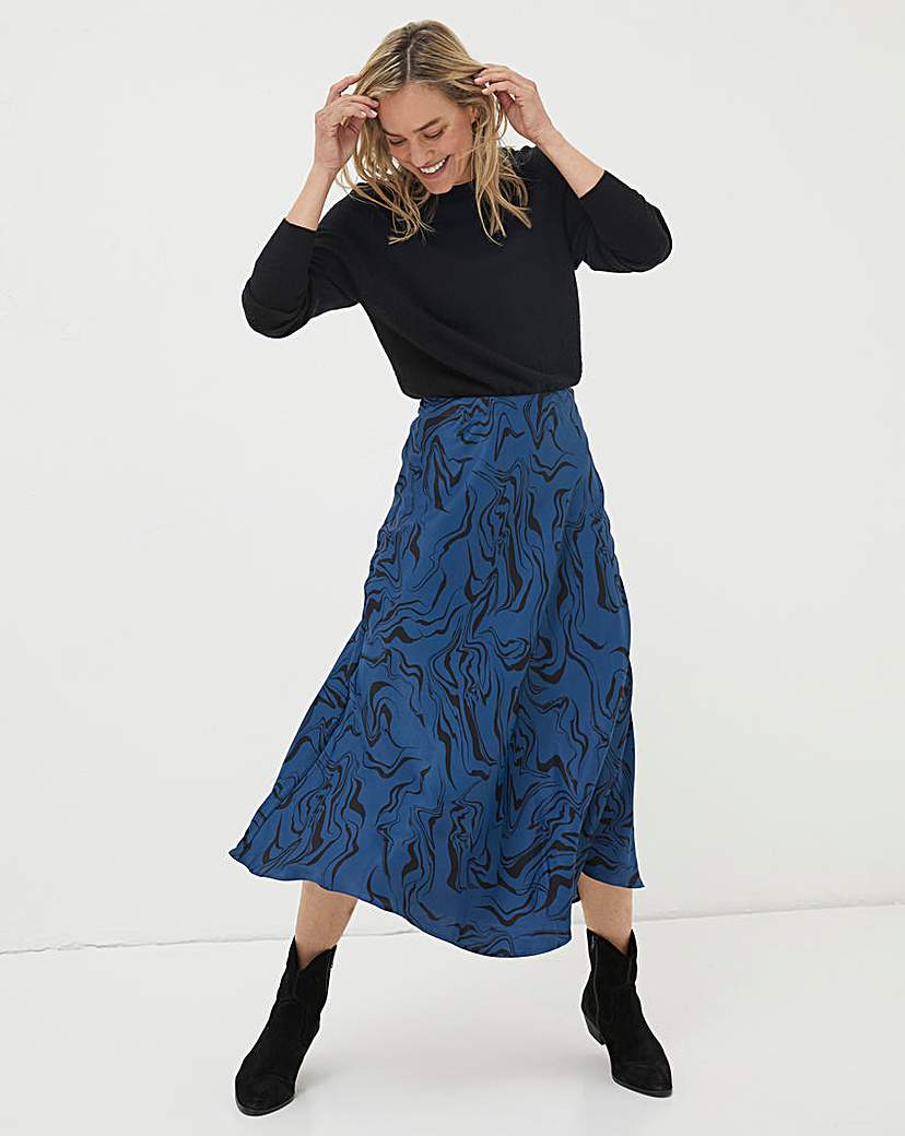 FatFace Pat Marble Midi Skirt